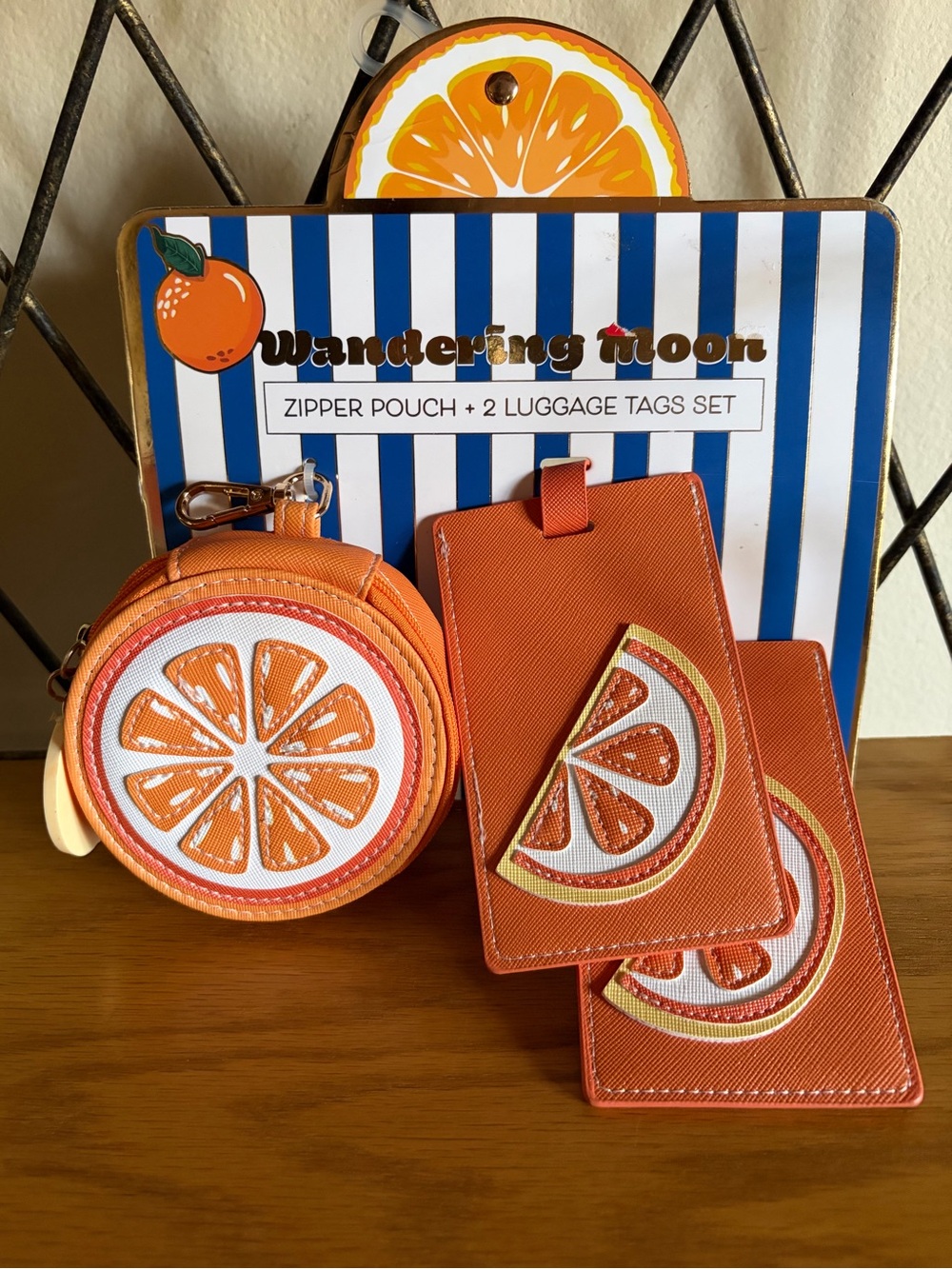 “Orange Fruit Slice” Design Luggage Tag Set NWT